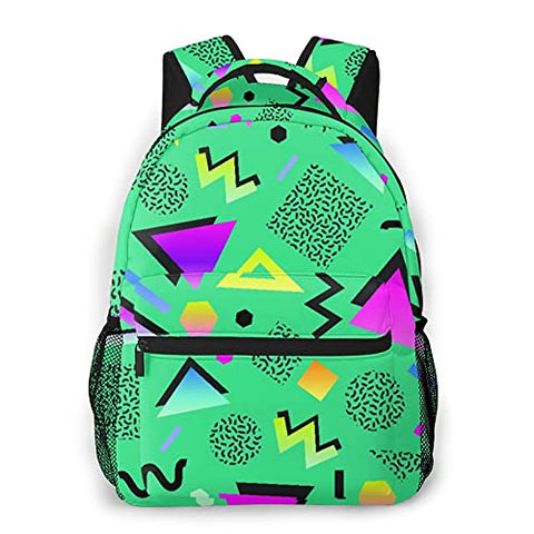 Multi leisure backpack,Colorful 1980S Retro Vintage 80S 90S Style Go, travel sports School bag for adult youth College Students
