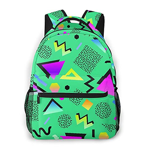 Multi leisure backpack,Colorful 1980S Retro Vintage 80S 90S Style Go, travel sports School bag for adult youth College Students
