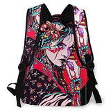 Multi leisure backpack,Geisha Woman Girl China Japan Character Print, travel sports School bag for adult youth College Students