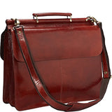 Mancini Leather Goods Luxurious Italian Leather Laptop Briefcase (Black)