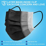 Black Disposable Face Masks, Face Mask of 50 Pack Disposable Mask