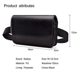 Badiya Fashion Solid Fanny Bag Black Female Adjusted Belt Bag Ladies Casual Waist Pack