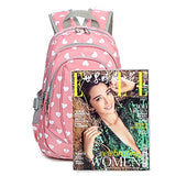 Abshoo Heart Printed School Backpacks For Girls Cute Primary School Bookbags (Pink)