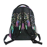 Backpack Travel Dream Catcher Black Galaxy School Bookbags Shoulder Laptop Daypack College Bag