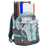 Fuel Dynamo Multipocket Active Backpack with Front Webbing Molle Loops, Ash Gray/Henna Paisley Print/Turquoise Trim