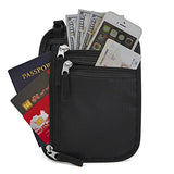 Buruis Travel Neck Wallet Passort Holder with RFID Blocking, Anti-theft Hidden Pouch for Women, Men