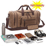Canvas Duffel Bag, Aidonger Vintage Canvas Weekender Bag Travel Bag Sports Duffel with Shoulder