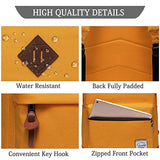Vaschy Unisex Classic Water Resistant School Backpack Bookbag for College Fits 14Inch Laptop Yellow