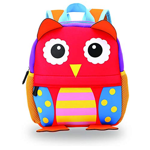 ABkids Toddler Backpack. Supercute Kids Backpack for Boys and Girls - Red Owl