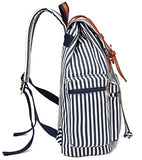 School Backpack Women Girls College Bookbag Lady Travel Rucksack 15.6Inch Laptop Bag (White Blue