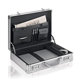 Solo Fifth Avenue 17.3 Inch Laptop Attaché Briefcase, Hard-Sided With Combination Locks, Silver
