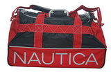 Nautica Luggage Dockside 22 Inch Duffle Bag, Black/Red/Silver, One Size
