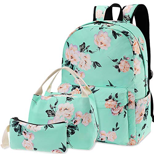 Green Nylon Waterproof Backpack With 15-inch Laptop Compartment, School Bag  For Middle And High School Girls, Teenage Girls' Shoulder Bag, Travel  Backpack