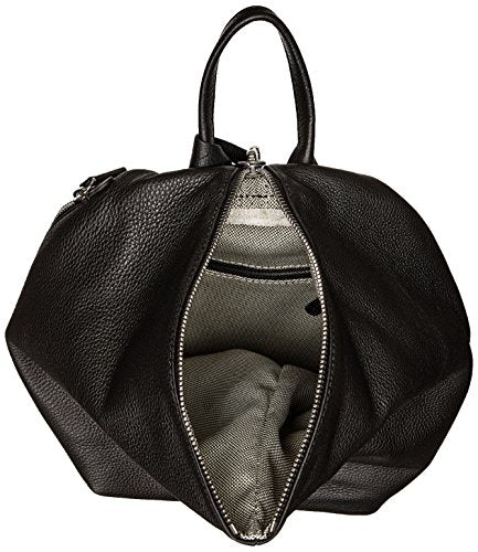 Vince Camuto Women's Bonny Leather Backpack - Nero (Black), Drawstring & Snap Closure, Stylish Daypack