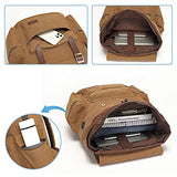 Modoker Mens Canvas Vintage Backpack for Men, Travel Laptop Backpack Fits 17/15.6 Inch Computer & Tablet, Large Bookbag Rucksack Backpack with USB Charging Port, Brown