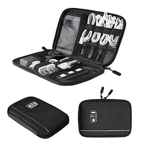 BAGSMART Electronic Organizer Travel Universal Cable Organizer Electronics Accessories Cases for Cable, Charger, Phone, USB, SD Card, Black