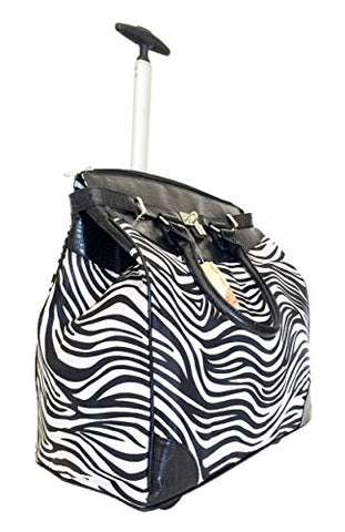 Trendyflyer Computer/Laptop Rolling Bag 2 Wheel Case Blk Zebra Stripes