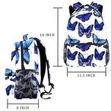 LORVIES Beautiful Blue Fly Butterfly Pattern Lightweight School Classic Backpack Travel Rucksack for Girls Women Kids Teens