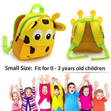 Hipiwe Little Kid Toddler Backpack Baby Boys Girls Kindergarten Pre School Bags Cute Neoprene Cartoon Backpacks for Children 1-5 Years Old,Size 9.45"x3.54"x9.84" (Giraffe)