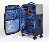 Sammy'S Soft Goods Co. Duluth Expandable 20" Suitcase, Navy/Grey