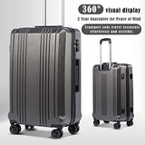 Coolife Luggage Expandable Suitcase 3 Piece Set With Tsa Lock Spinner 20In24In28In (Sliver Gray4)