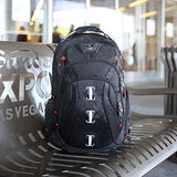 Swissdigital Pixel Travel Laptop Backpack-Laptops Backpack with USB Charging Port Smart Bag with RFID for Men & Women School Computer Bags Fits 15.6" Laptop and Notebook, Black SD-857