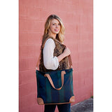 Plaid Shoulder Tote Bag Faux Leather Trim Can Be Personalized (Plaid - Blank)