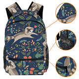 LORVIES Cute Raccoon Backpacks Lightweight School Classic Backpack Travel Rucksack for Girls Women Kids Teens
