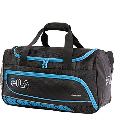 Fila Lasers Small Sports Duffel Bag Gym, Black/Blue One Size