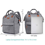 BRINCH Laptop Backpack 15.6 Inch Wide Open Computer Backpack Laptop Bag College Rucksack Water Resistant Business Travel Backpack Multipurpose Casual Daypack with USB Charging Port for Women Men,Gray
