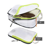 Packing Cubes Travel Organizer- Compression Travel Bags (White And Green, 2 Piece Set)