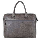 Banuce Grey Vintage Full Grain Italian Leather Briefcase for Men Business Attache Case 14" Laptop