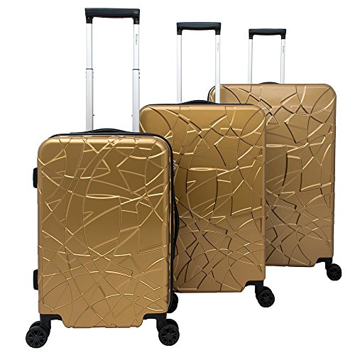 Chariot Travelware Chariot Crystal 3-Piece Expandable Lightweight Spinner Luggage Set Gold