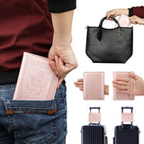 GDTK RFID Blocking Leather Passport Holder Cover Case Travel Wallet Elastic Strap (Rose Gold)