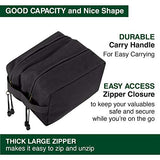 Canvas Dual Compartment Travel Toiletry Bag, Black w/Silver FREE Punisher Tool