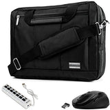 VanGoddy 3-in-1 Black Trim Hybrid Laptop Bag w/USB Hub & Mouse for Dell Inspiron/Latitude /