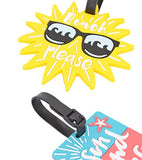 4 Pack Unique Luggage Tag Travel Suitcase Bag Summer Beach Series Identify Label with Loop (4 PCS) by OVOV