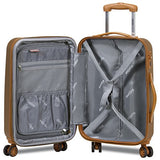 Dejuno Legion Hardside Spinner TSA Combination Lock Carry-on Suitcase-Coffee