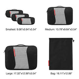 Travel Packing Cubes, Gonex Luggage Organizers L+M+3XS+Laundry Bag Black