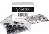 Vivaplex, 12, Clear, 1 oz Glass Bottles, with Black Fine Mist Sprayers