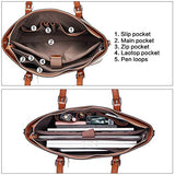 BOSTANTEN Women Leather Laptop Shoulder Handbag Vintage Briefcase 15.6" Computer Work Tote Bag