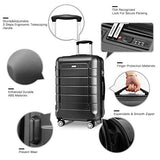 SHOWKOO Luggage Sets Expandable Suitcase Double Wheels TSA Lock (Gray)
