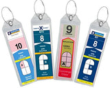 Cruise Luggage Tag Holder Zip Seal & Steel - Royal Caribbean & Celebrity Cruise (Clear - 4 Pack)