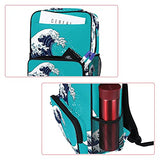 LORVIES Japanese Waves School Bag for Student Bookbag Women Travel Backpack Casual Daypack Travel Hiking Camping