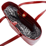 McKlein USA [Personalized Initials Embossing] Womens ALYSONLeather Shoulder Tote Bag in Red