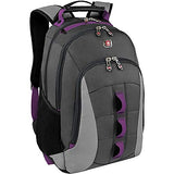 SwissGear Skyscraper 16" Padded Laptop Backpack/School Travel Bag Charcoal-Magenta