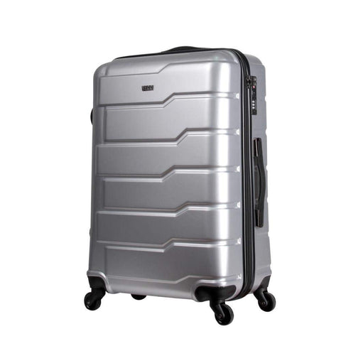 Travel Boarding Case, Universal Wheel Abs Zipper, Travel Outdoor Boarding Case Gift Gift Box Travel Air Travel Case, Silver, 24 inch