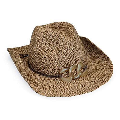Wallaroo Women'S Sierra Sun Hat - Paper Braid Cowboy Hat - Upf50+, Brown Combo