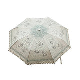 HOMEE Automatic rain and rain umbrella embroidered sun umbrella anti-uv foldable umbrella (color