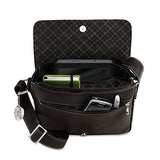 David King & Co. Deluxe Medium Messenger with Inlay, Cafe, One Size